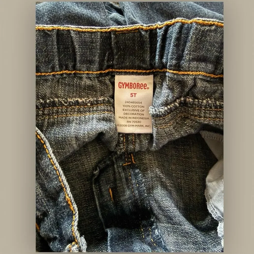 Vtg Y2K Gymboree Spring Alligator Flower Jeans Embroidered XS 5t Spring 2008